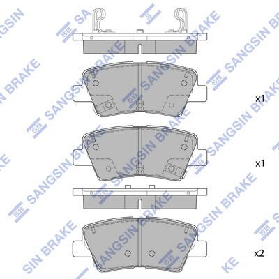 ARKA FREN BALATA HYUNDAI ELANTRA 1.6L D4FB G4FG 6 vites 16- / i20 1.1L 1.2L 1.4L 15- / KIA SPORTAG E 1.6L G4FJ 7 vites 15- ÜSTTEN DELİKLİ TİP