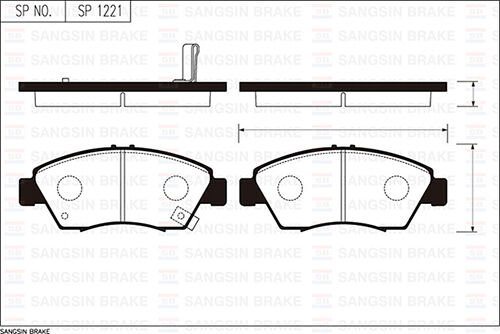 ÖN FREN BALATA BÜYÜK TİP HONDA CIVIC 1.6L B16A2 VTEC 16v 160hp EK 96-98 / 1.4L D14 3 kapı - H/B ES 01-05 kalınlık : 16.00 mm