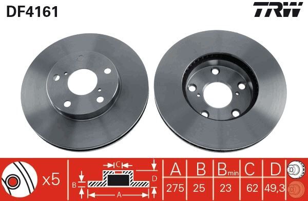 ÖN FREN AYNASI RAV4 II 1.8VVT-2.0 16V 00 2.0VVTI-2.4VVTI-2.0D-4D 01 275x25x5DLxHAVALI
