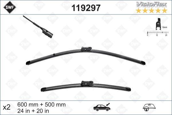 SİLECEK SÜPÜRGESİ ÖN AUDI A4-A5-Q3-Q5-MACAN 2008 600 x 500 mm