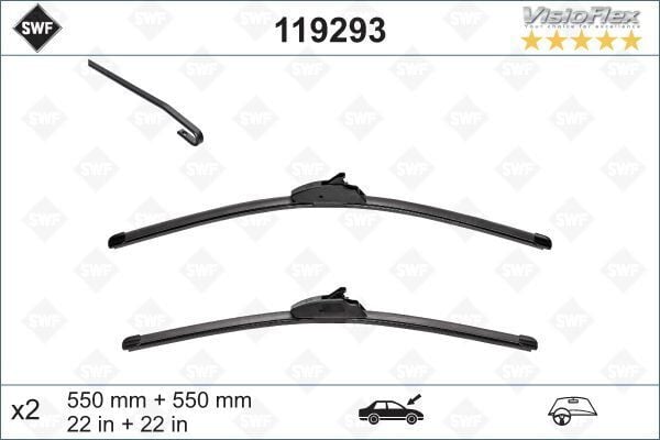 SİLECEK 55 55 X2 FLATBLADE-MUZ TİPİ LANDROVER DISCOVERY 3 04 RANGEROVER SPORT 05