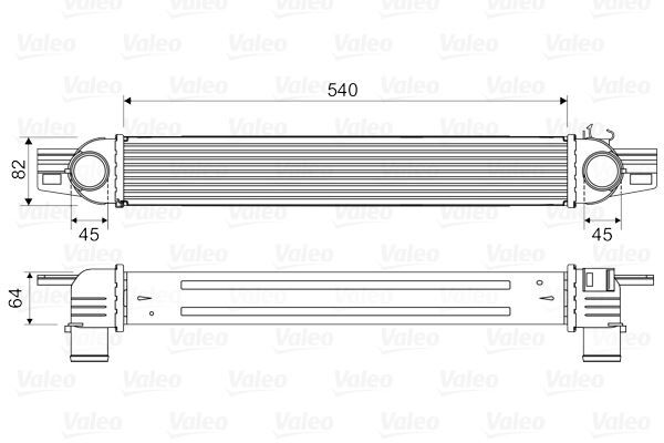 TURBO RADYATÖRÜ INTERCOOLER PEUGEOT BIPPER-CITROEN NEMO 1.3HDİ-1.4HDİ 08 FIORINO 1.3 DMTJ 08 540x82x64mm