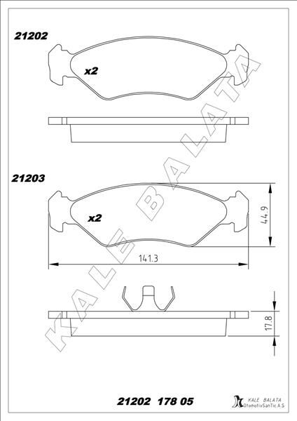 ÖN BALATA FIESTA1.0 1.3 1.4 1.8 D 95 FORD KA 1.0 1.3 96 MAZDA 121 96