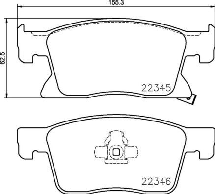 ÖN BALATA ASTRA K 15 22 16 inc 155.2x62.3x19.5