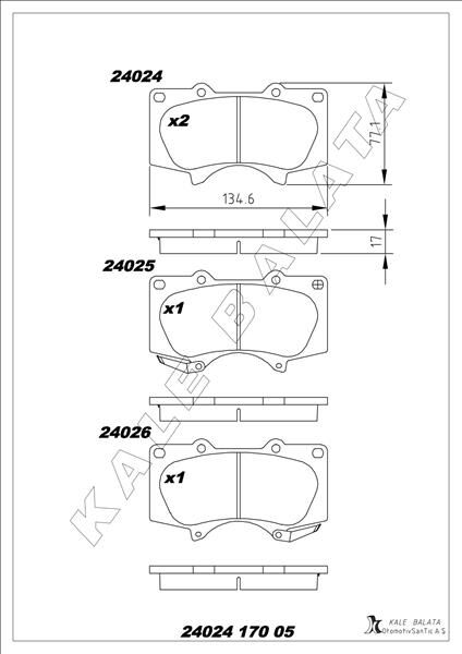 BALATA ÖN 4RUNNER V-HILUX VII.VIII-LAND CRUISER 200-LAND CRUISER PRADO 04-
