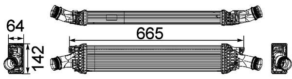 TURBO RADYATÖRÜ INTERCOOLER A4-A5 1.8 TFSI-2.0 TFSI 07 A6 1.8TFSI-2.0TFSI 11 665x142x64