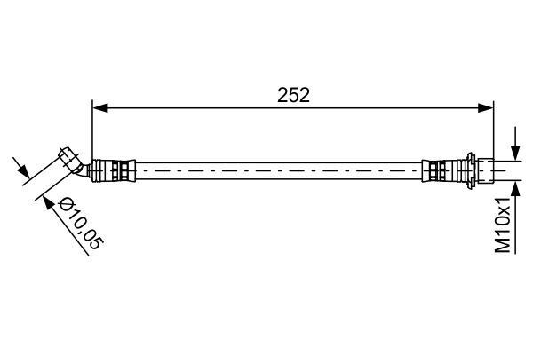 FREN HORTUMU SAĞ; ARKA. 252.00 MM