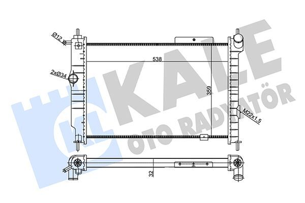 SU RADYATÖRÜ OPEL ASTRA F 1.4 1.6 1.8 16V 2.0 GSI 91 MT MEKANİK 538x359x32 52455053