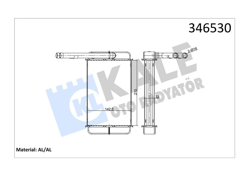 KALORIFER RADYATORU TRANSIT 2.0 2.5D 85 92 T12 T15 92 00 BRAZING