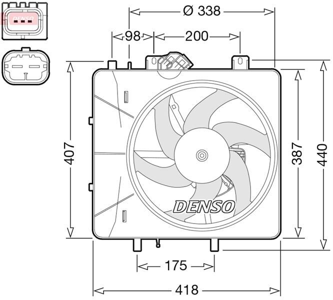 FAN MOTORU DAVLUMBAZLI P207 06 P1007 05 C2 03 C3 02 1.4-1.4 16V-1.6 16V 250W-335mm