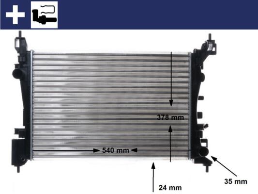 MOTOR SU RADYATÖRÜ OPEL CORSA D-CORSA E 1.2-1.4 A12XER A12XEL B12XEL A14XER B14XER 11 540x378x23