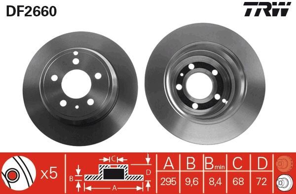 ARKA FREN AYNASI VOLVO 850 91-96 C70 97-05 S70 97-00 V70 97-00 XC70 97-02 295X5DL