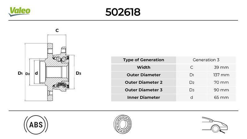 ÖN TEKER PORYASI RULMANLI VECTRA C 1.6 16V-1.9 CDTI-2.0 DTI-3.0 CDTI-SIGNUM 1.9 CDTI ABS Lİ 5 BİJON