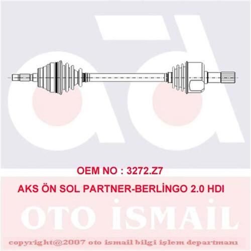 x AKS ÖN SOL PARTNER-BERLINGO 2.0 HDI 00