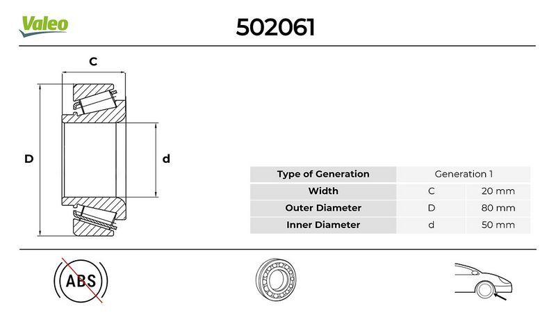 ÖN TEKER RULMANI BOXER 94-02 JUMPER 94-02 DUCATO 82-90 J5 83 1.9D-2.0-2.5TD-2.8HDI 80x50x20 1400kg
