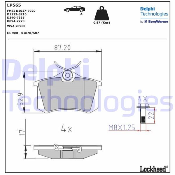 ARKA BALATA FLUENCE-MEGANE II-III-P207-P308-P307-PARTNER-BERLINGO-C2-C3-C4-CROSSLAND- BORA-PASSAT 97 GOLF IV-V-POLO 87x52.9x17