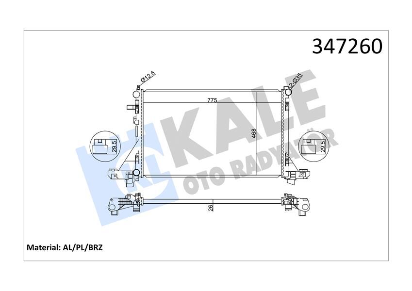 RADYATÖR MASTER III-MOVANO B 2.3DCI-CDTI 10 KLİMALI 773x469x26 mm