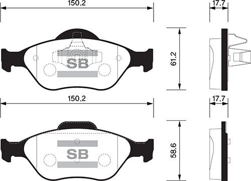 ÖN BALATA FIESTA 1.4TDCİ ABSLİ 00 FUSION 02 MAZDA 121 96 MAZDA 2 03