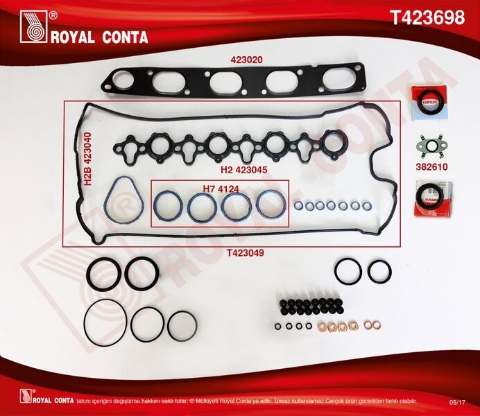 ÜST TAKIM CONTA CORTECO KEÇELİ REINZ SUB.LAST SKC SİZ MASTER 2.2-2.5 DCI G9T-G9U
