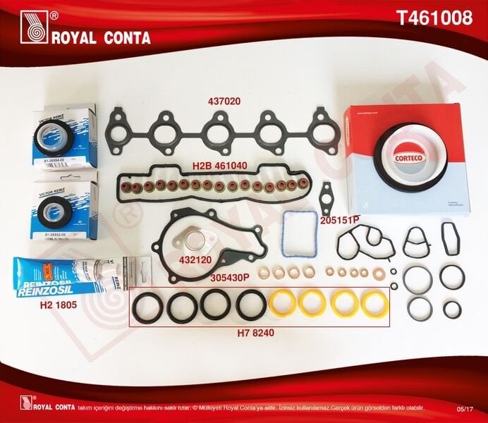 MOTOR TAKIM CONTA REINZ KEÇELİ S.LASTİKLİ TAM TK. SKCSİZ FOCUS II 1.6 TDCI 04 11 FIESTA 1.6 TDCI 02 08 FUSION 1.6 TDCI 04 14 VOLVO C30 06 12 S40 II 06 12 S80 II 06 12 V50 05 12 V70 III 09 11 1.6D-206