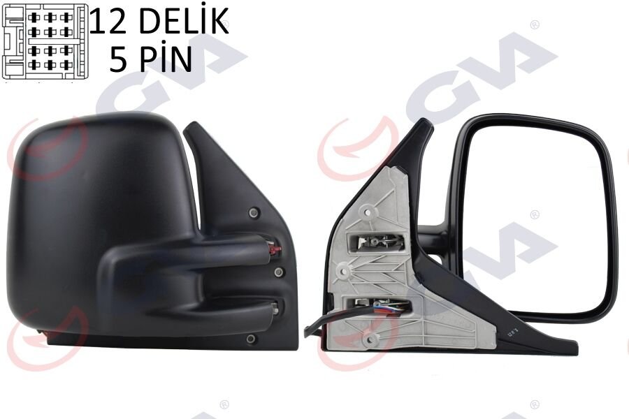 DIŞ DİKİZ AYNASI SAĞ TRANSPORTER T5 CARAVELLE 04 ELEKTRİKLİ ISITMALI ASTARLI KONVEKS 5 FİŞ VM-373EHPR