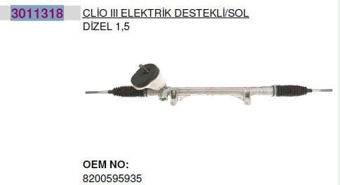 3011318 DİREKSİYON KUTUSU ELEKTRİKLİ ALÜM.JANT 16J CLIO III 05 MODUS 04 MICRA III 03
