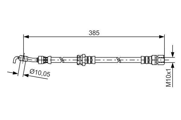 FREN HORTUMU SOL; ARKA. 385.00 MM