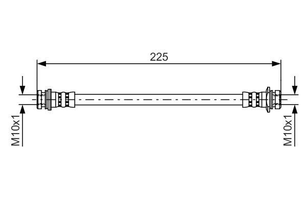 FREN HORTUMU; ARKA. 227.00 MM