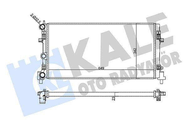 SU RADYATÖRÜ AUDI A1 10 SEAT IBIZA IV-TOLEDO IV 08 SKODA FABIA II-RAPID-ROOMSTER 06 VW POLO 09 1.2 1.6 1.9TDI 1.2 1.4TSI 1.2TFSI MT MEKANİK 649x342x23 6R0121253N-6RF121253