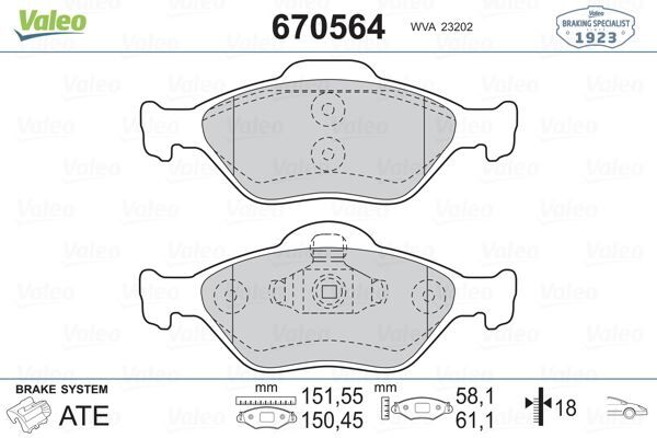 ÖN BALATA FIESTA 1.4TDCİ ABSLİ 00 FUSION 02 MAZDA 121 96 MAZDA 2 03