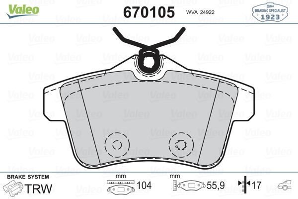 ARKA FREN BALATASI PEUGEOT P3008 09 16 P5008 09 17 P508 10 18 P308 GTI-RZC 10 14 CITROEN C4 09 16 DS4-DS5 11 15