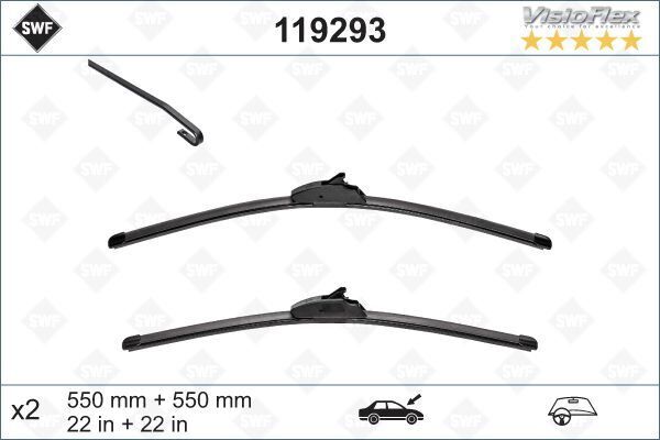SİLECEK 55 55 X2 FLATBLADE-MUZ TİPİ LANDROVER DISCOVERY 3 04 RANGEROVER SPORT 05