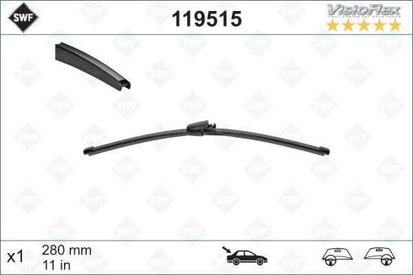 SWF VisioFlex Flat Blade X1 280 mm ARKA VW PASSAT 6 Variant 05 - POLO 5 TDI/ GTI Ltd Editio