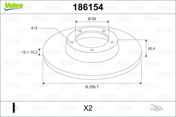 ON FREN DISKI TEMPRA-TIPO-MAREA-BRAVA-BRAVO 96 ALFA ROMEO 145-146 LANCIA DELTA-YPSILON 257x12x4DL