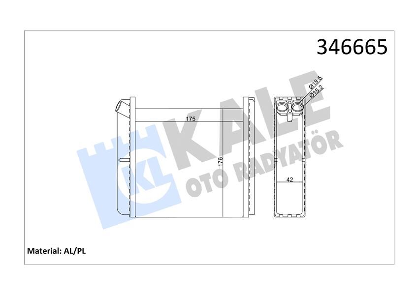 KALORİFER RADYATÖRÜ ASTRA F-CALIBRA A-VECTRA A 175x195x40