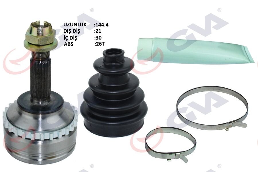 AKS KAFASI DIŞ ÖN CLIO II 1.4i 16V 98-05 KANGOO 98-08 ABS Lİ 26DİŞ 21x30x52.2 144.5mm