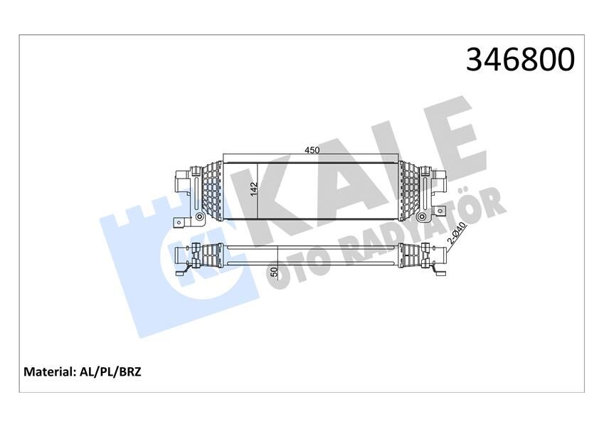 TURBO RADYATORU INTERCOOLER FUSION 1.6TDCI 90PS 02 MAZDA 2 03 1.4 DE 450 142 50