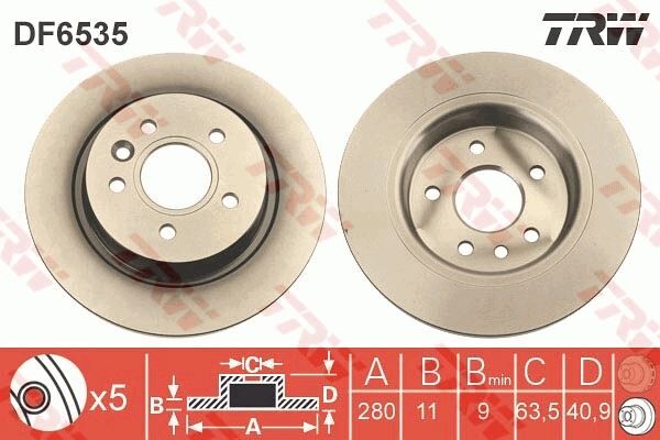 ARKA FREN AYNASI VOLVO V40 D2 D3 D4 T2 T3 T4 T5 HATCHBACK 12 280x5DL 986479691-