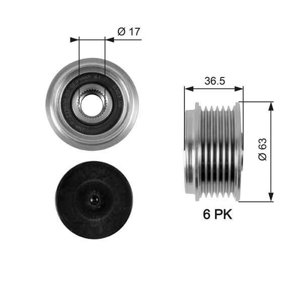 x ALTERNATÖR KASNAĞI RULMANLI FOCUS 01-04 -FOCUS II 04- -MONDEO IV 07- -CONNECT 02- 1.8TDCI