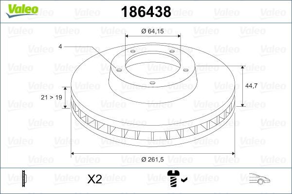 ÖN ÖN FREN AYNASI CIVIC IV V VI 1.4 1.5-1.6VTEC 1.7 90/05 ROVER 200 400 25 45 262x21x4DLxHAVALI