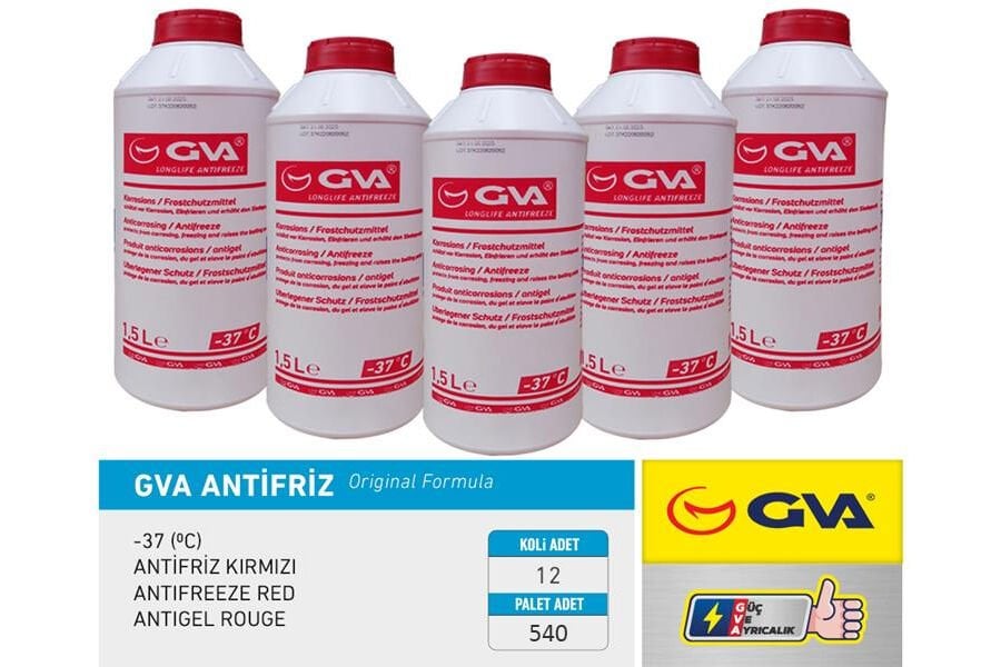 ANTİFRİZ 1.5 LT -37 C KIRMIZI LONG LİFE Koli 12 Ad ORGANIK