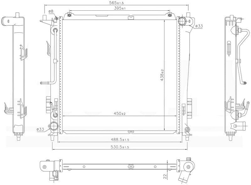 RADYATOR BRAZİNG AT 450X438X22 İ30 1.6 CRDİ 2007 666216
