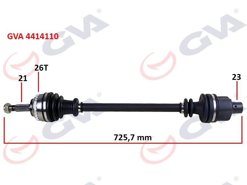 KOMPLE AKS SAĞ CLIO II 1.4i 16V 98-05 ABS Lİ 26DİŞ 726mm