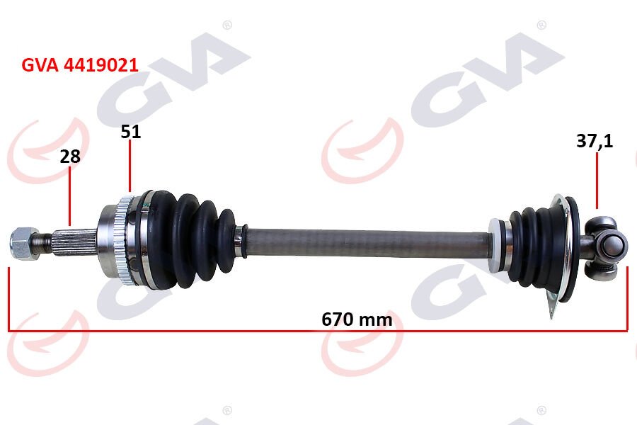 AKS KOMPLE SOL RENAULT MASTER II 98 06 OPEL MOVANO A 98 01 1.9dCi 2.2dCi 2.5dCi 2.8dCi 51DİŞ 670mm