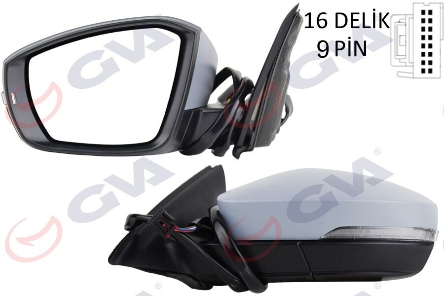 DIŞ DİKİZ AYNASI SOL OCTAVIA 13 ELEKTRİKLİ ISITMALI KATLANIR Ç.AYDINLATMALI SİNYALLİ ASTARLI ASFERİK