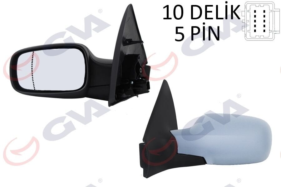 DIŞ DİKİZ AYNASI SOL MEGANE 02 ELEKTRİKLİ ISITMALI ASTARLI ASFERİK 5 FİŞ VM-138EHPAL