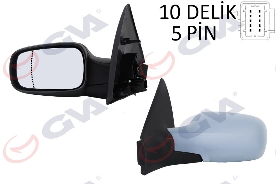 DIŞ DİKİZ AYNASI SOL MEGANE 02 ELEKTRİKLİ ISITMALI ASTARLI ASFERİK 5 FİŞ VM-138EHPAL