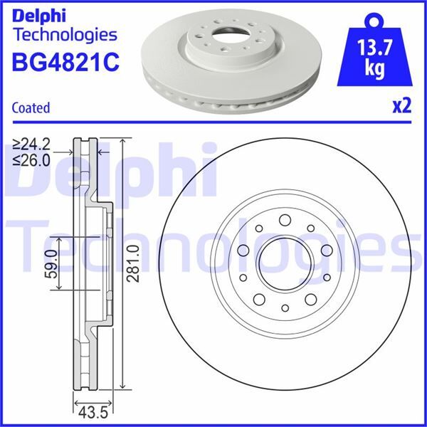 ÖN FREN AYNASI DİSK FIAT EGEA 16 1.0 1.3 MTJ 1.4 1.5 1.6 MTJ 5 BİJON DIŞ:284MM K:24MM