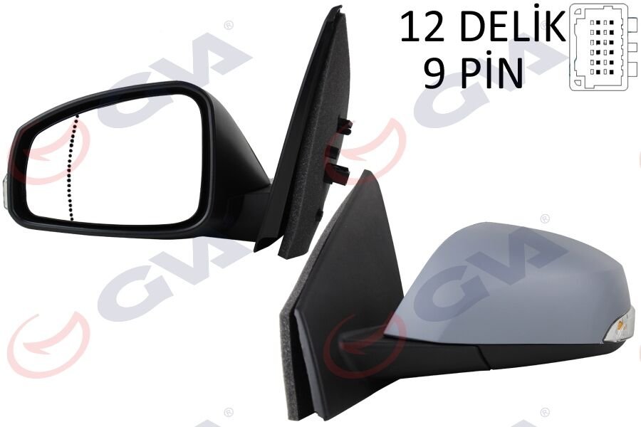 DIŞ DİKİZ AYNASI SOL FLUENCE 10 ELEKTRİKLİ ISITMALI SİNYALLİ SENSÖRLÜ ASTARLI ASFERİK VM-6141EHPSAL