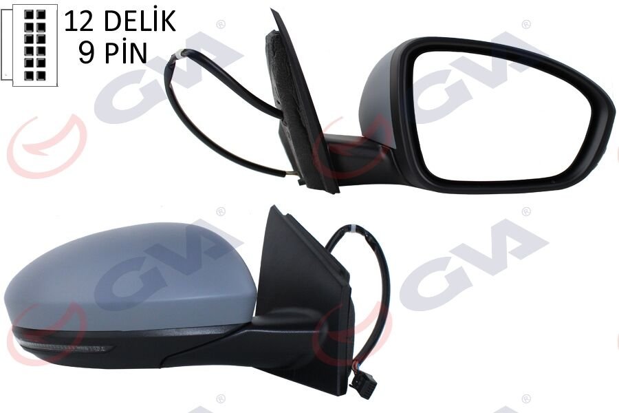 DIŞ DİKİZ AYNASI SAĞ MEGANE 15 ELEKTRİKLİ ISITMALI SİNYALLİ SENSÖRLÜ ASTARLI KONVEKS VM-6142EHPSR